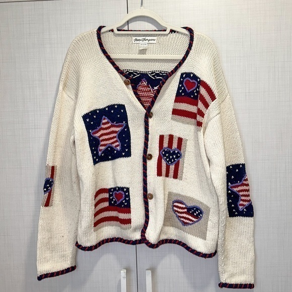 Vintage Norm Thompson America knitted cardigan - Picture 1 of 6